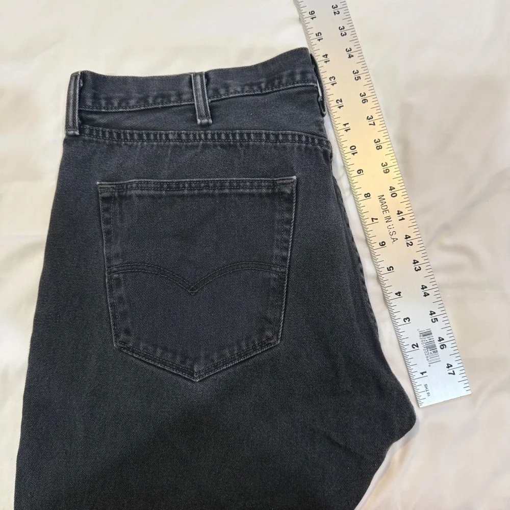 Levis 501 Original Fit Mens Black Straight Leg Button Fly Denim Jeans 40x32